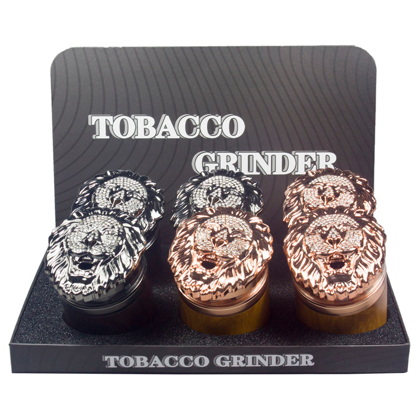 GR328 | Two-Tone Rhinestone Lion Curved Grinder