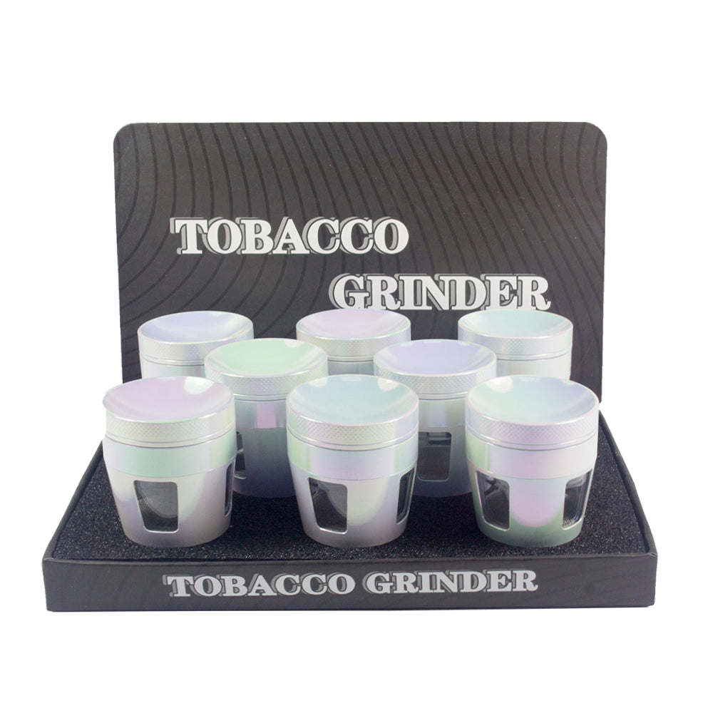 GR331 | Iridescent White Tumbler Grinder with Windows