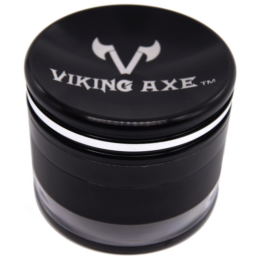 GV017-63BK | Viking Axe Transparent Kief Chamber Grinder