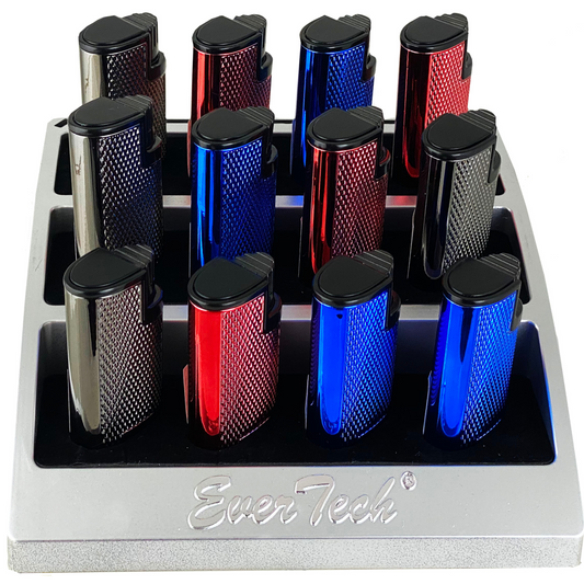 M0365-SH | Ever Tech Metallic Triple Torch Pocket Cigar Lighter with Punch