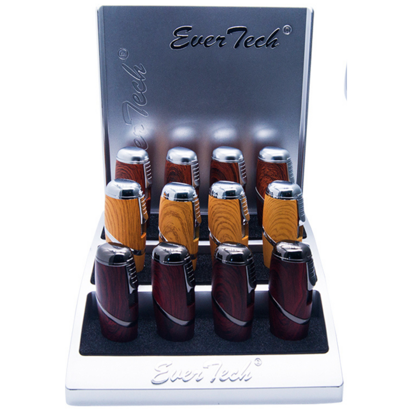 M0382 | Ever Tech Rounded Pocket Triple Torch Cigar Lighter with Punch