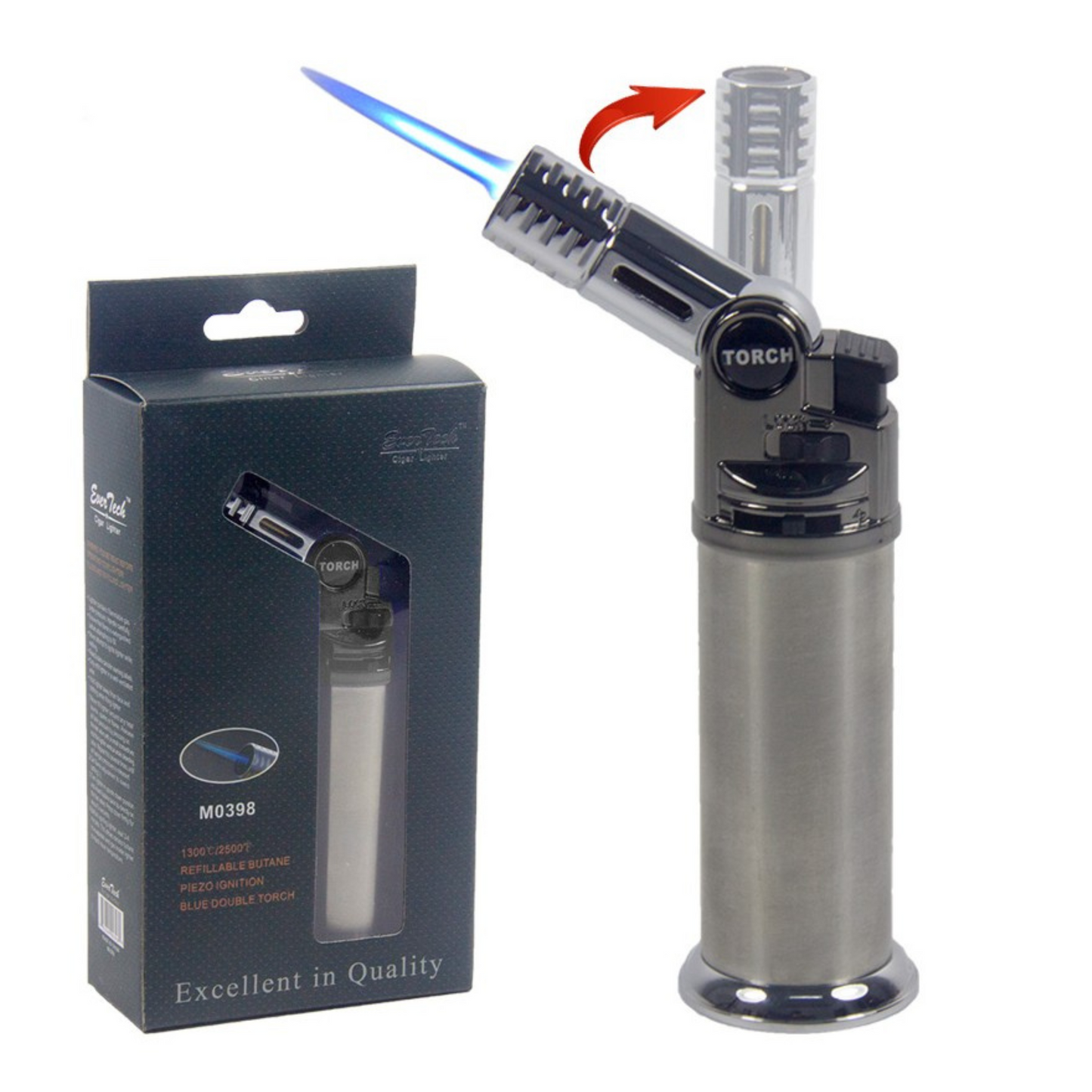 M0398 | Ever Tech 6.1-6.9" Jet Flame Table Torch with Adjustable Flame Nozzle