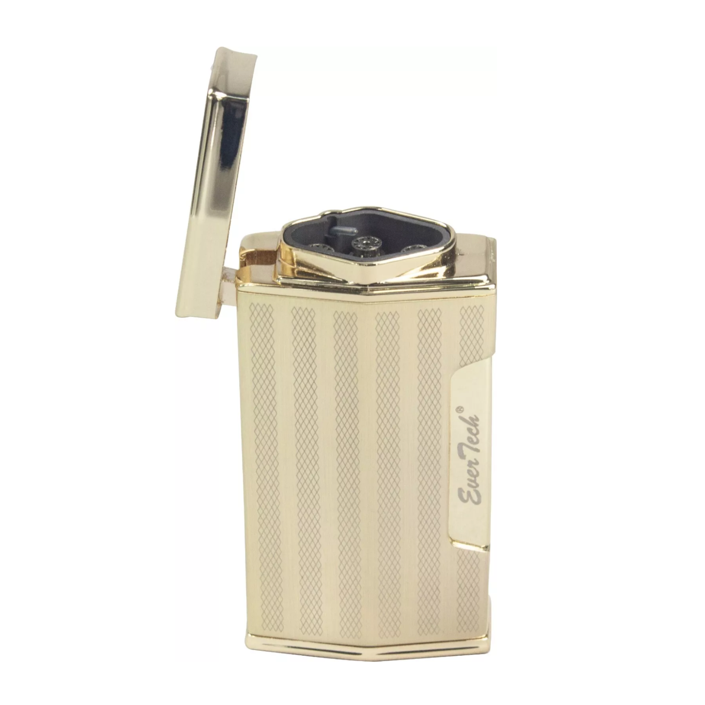 M0412 | Ever Tech Luxury 2-in-1 Quad Flame Cigar Lighter with Cigar Punch