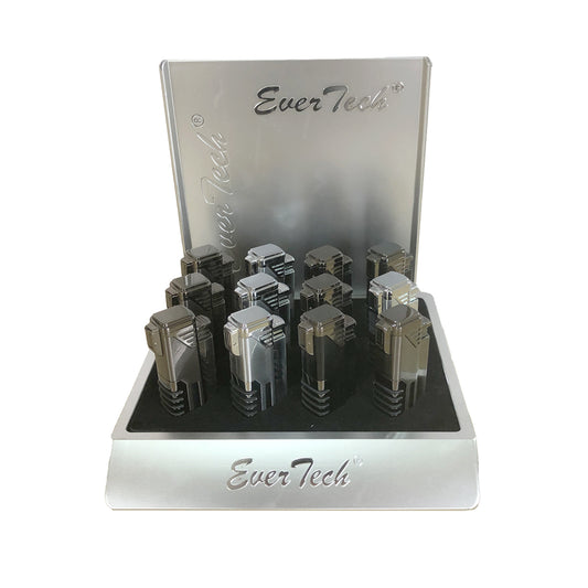 M0355-MIX | Ever Tech Industrial Red Quad Flame Pocket Torch with Cigar Punch