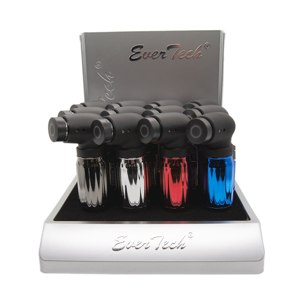 M0345 | Ever Tech Metallic Rounded Quad Side Torch with Cap
