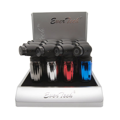 M0345 | Ever Tech Metallic Rounded Quad Side Torch with Cap