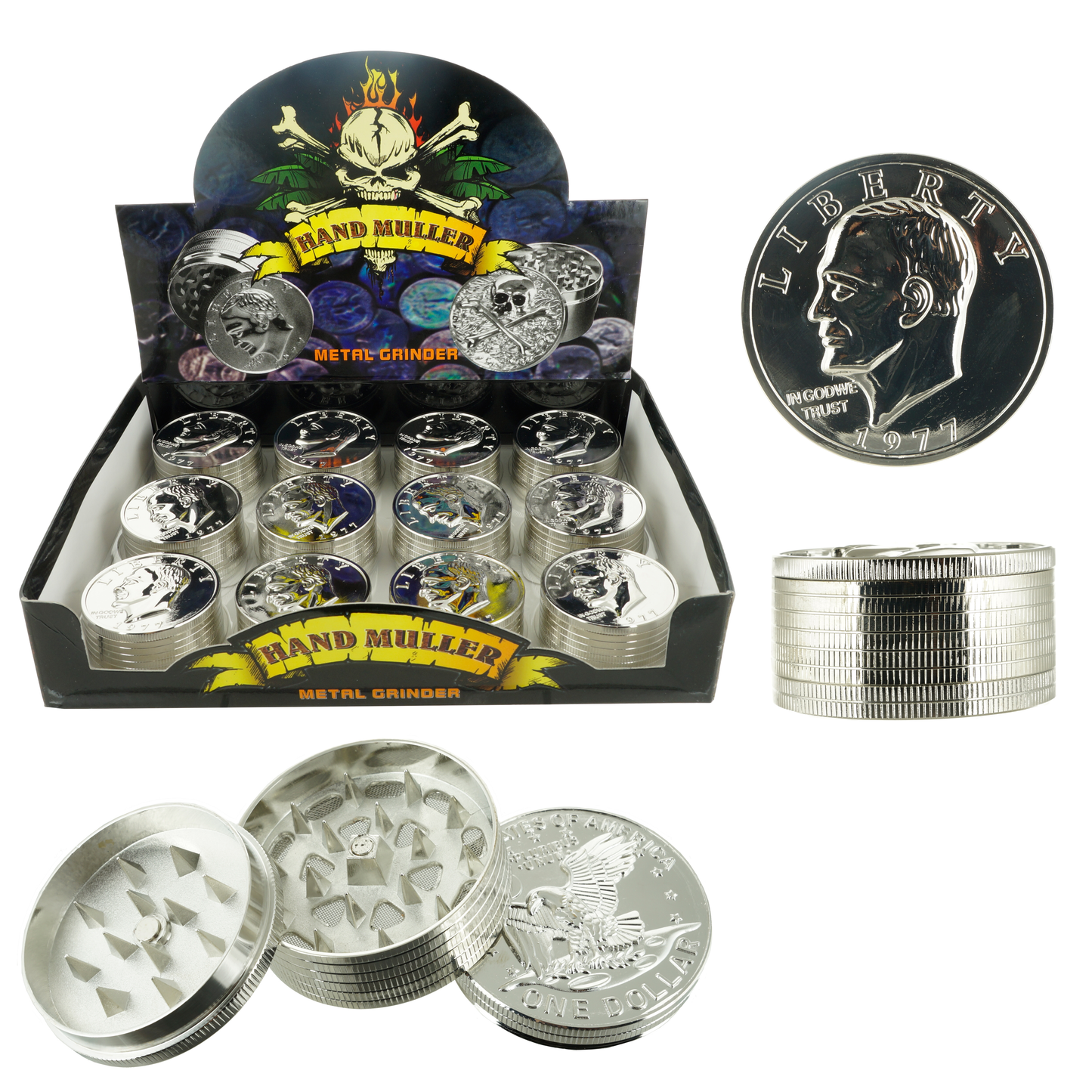 GR004 | Silver Dollar Coin Grinder