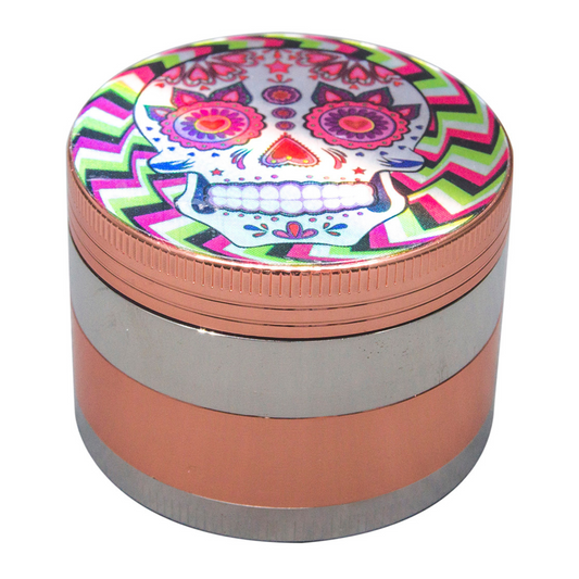 GR204-50CSK | Two-toned Zinc Alloy Candy Skull Grinder