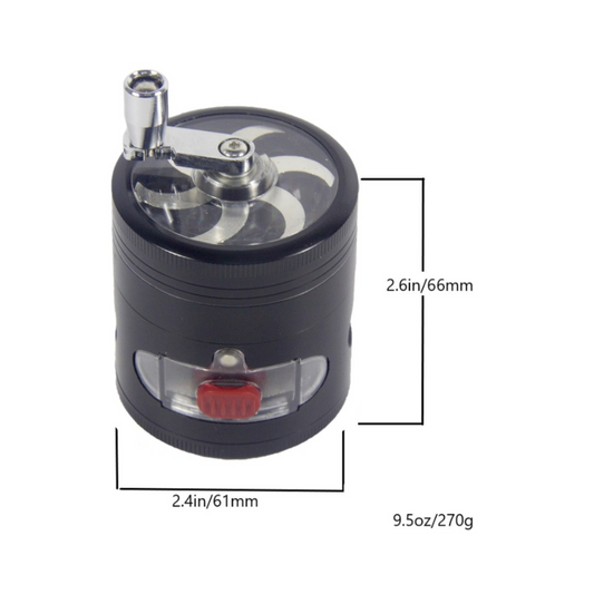 GR213-OPBK | Hand-Crank Grinder with Drawer & Peek-Thru Windows