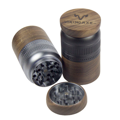 GV039 | Viking Axe Walnut Wood Aluminum Grinder