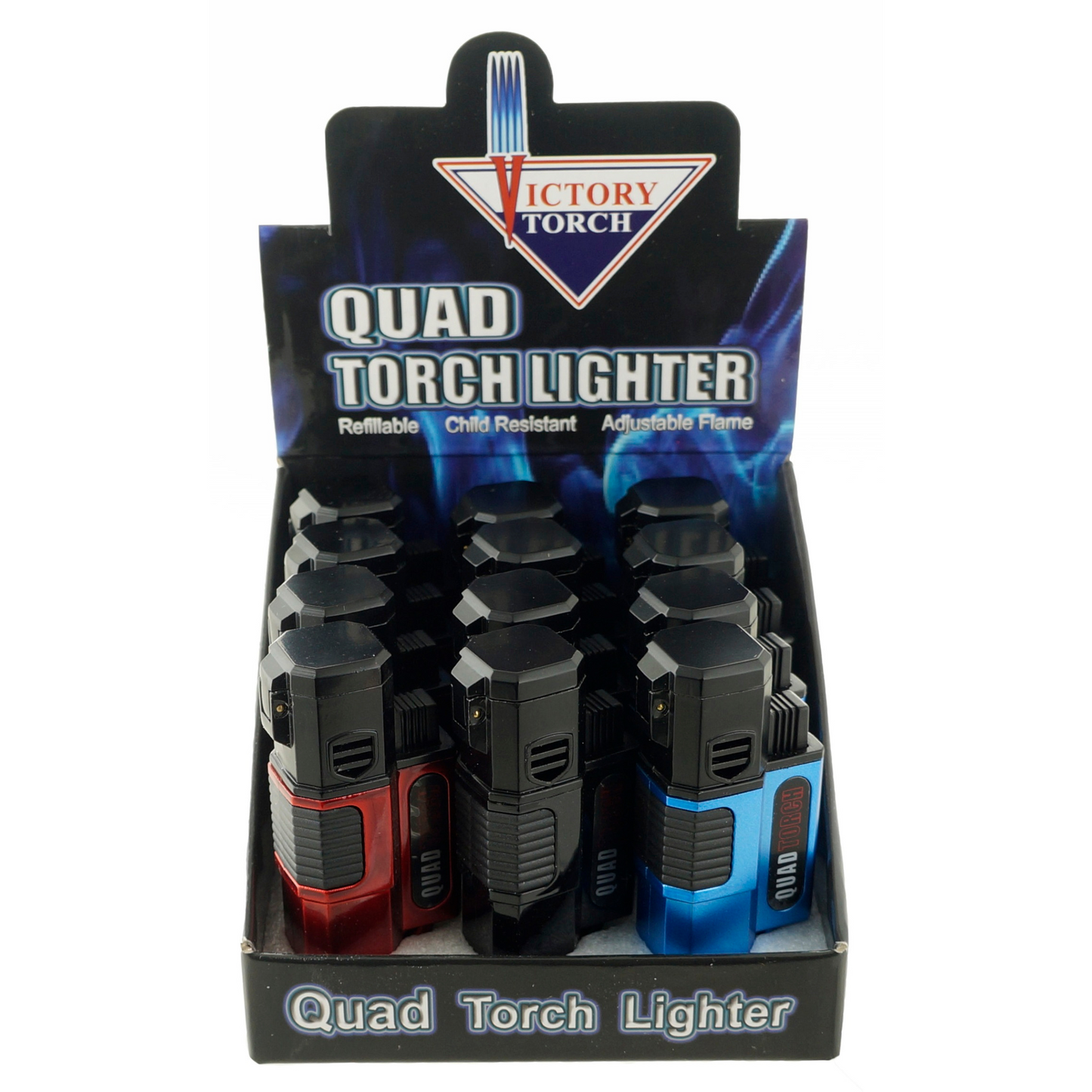 J9416-M | Victory Metallic Quad Flame Pocket Torch