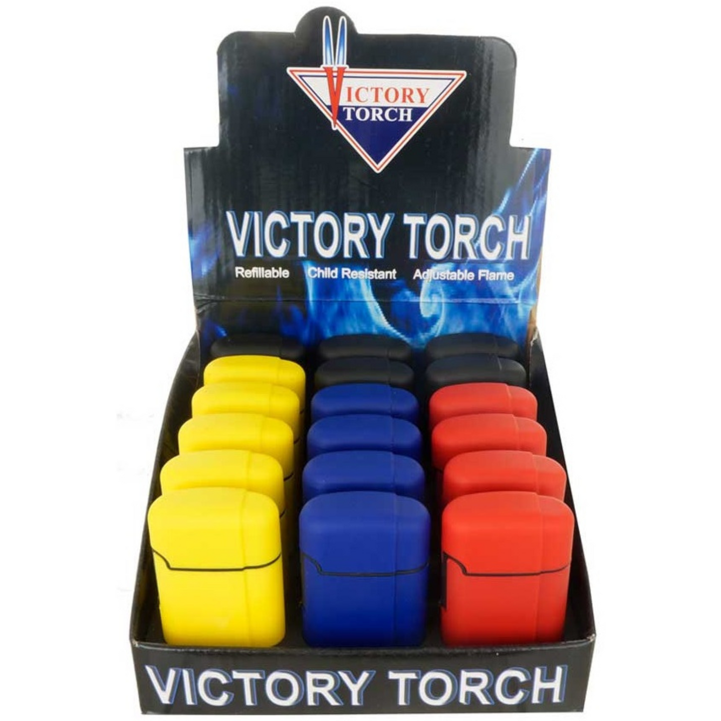 J9454-RB | Victory Rubberized Flip Top Double Torch