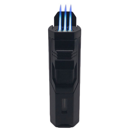 M0364 | Ever Tech Futuristic Hex Prism Triple Torch Cigar Lighter with Punch