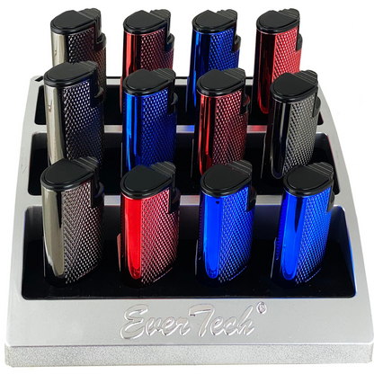 M0365-SH | Ever Tech Metallic Triple Torch Pocket Cigar Lighter with Punch
