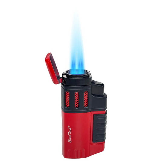 M0396 | Ever Tech Primary Colors Quad Torch Cigar Lighter with Punch